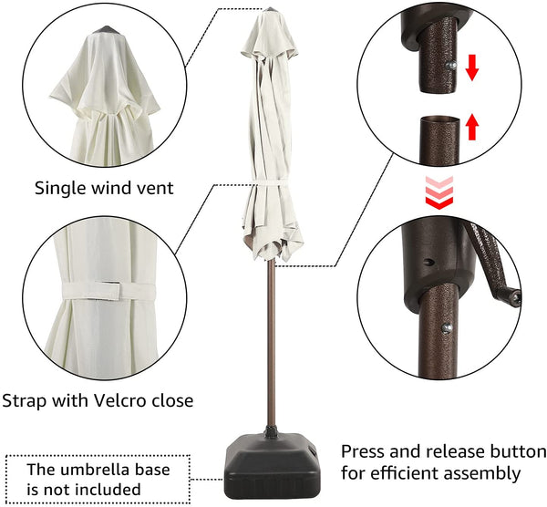 7.5ft Patio Umbrella Outdoor Table Market Umbrella with Push Button Tilt/Crank