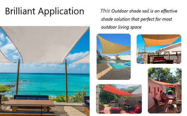 10' x 13' Rectangular Sun Shade Sail UV Block Canopy for Outdoor,Sand