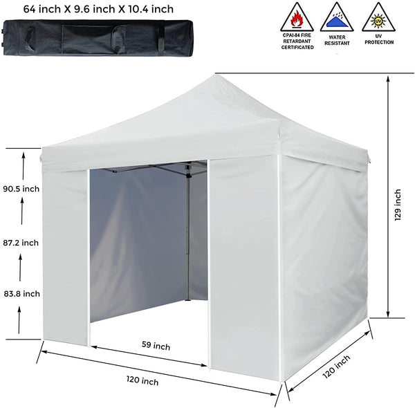 10' x 10' Pop Up Sidewall Canopy Tent - 5 pieces of sidewall with Rolling Storage Bag