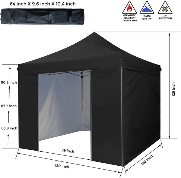 10' x 10' Pop Up Sidewall Canopy Tent - 5 pieces of sidewall with Rolling Storage Bag