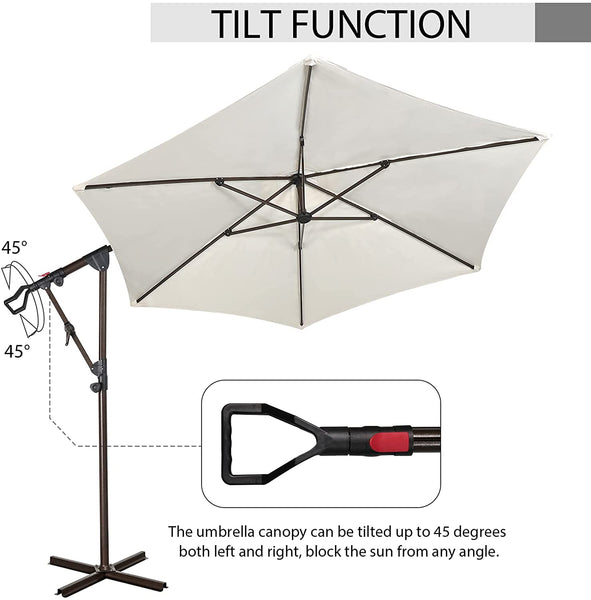 10ft Outdoor Cantilever Aluminum Umbrella