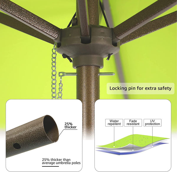 7.5ft Patio Umbrella Outdoor Table Market Umbrella with Push Button Tilt/Crank