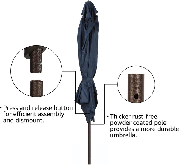 6.6 x 9.8ft Rectangular Patio Umbrella with Push Button Tilt/Crank