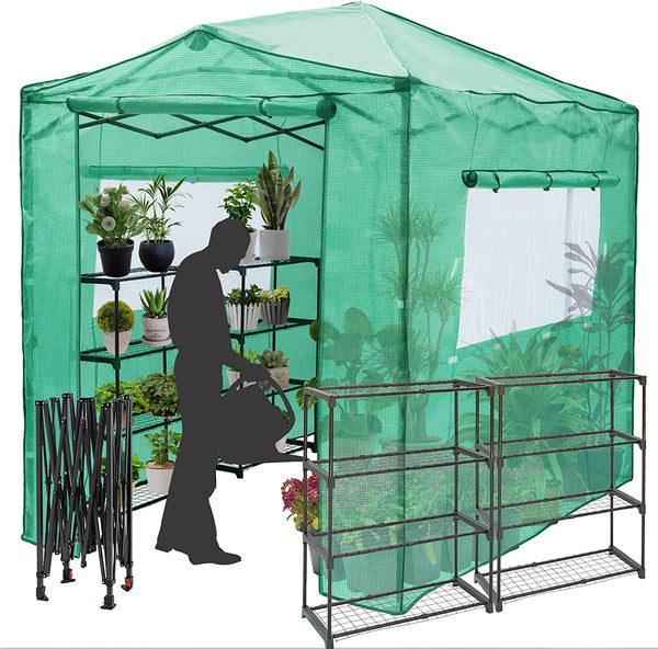 8'x 6' Portable Walk-in Instant Pop up Greenhouse