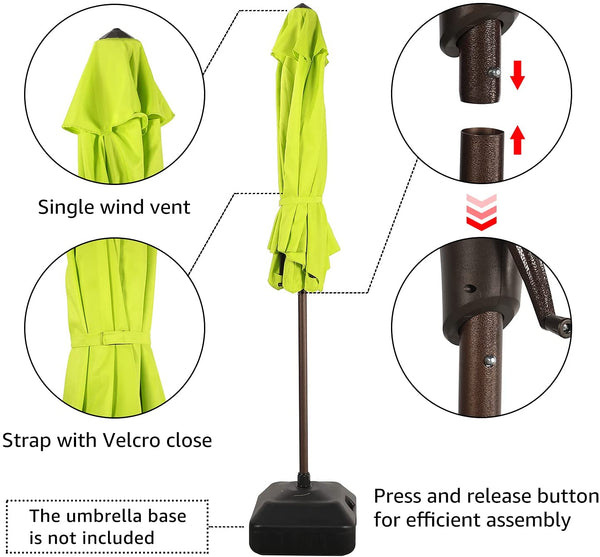 7.5ft Patio Umbrella Outdoor Table Market Umbrella with Push Button Tilt/Crank