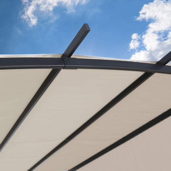 10' x 10' Steel Arched Pergola with Adjustable and Removable Canopy