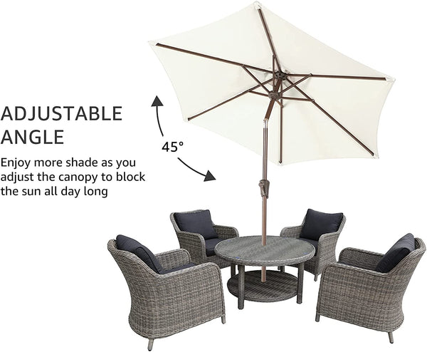 7.5ft Patio Umbrella Outdoor Table Market Umbrella with Push Button Tilt/Crank