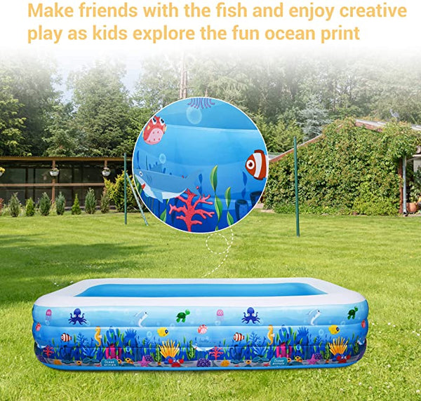 80"x 55"x 23" Inflatable Swimming Pool for Adult, Kids