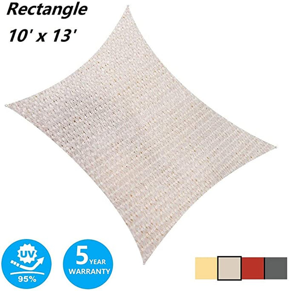 10' x 13' Rectangular Sun Shade Sail UV Block Canopy for Outdoor,Sand