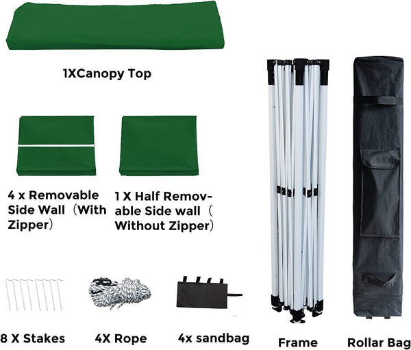 10' x 10' Pop Up Sidewall Canopy Tent - 5 pieces of sidewall with Rolling Storage Bag
