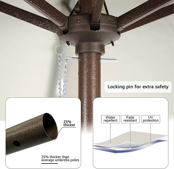 7.5ft Patio Umbrella Outdoor Table Market Umbrella with Push Button Tilt/Crank