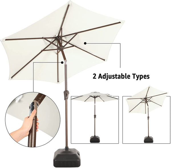 7.5ft Patio Umbrella Outdoor Table Market Umbrella with Push Button Tilt/Crank