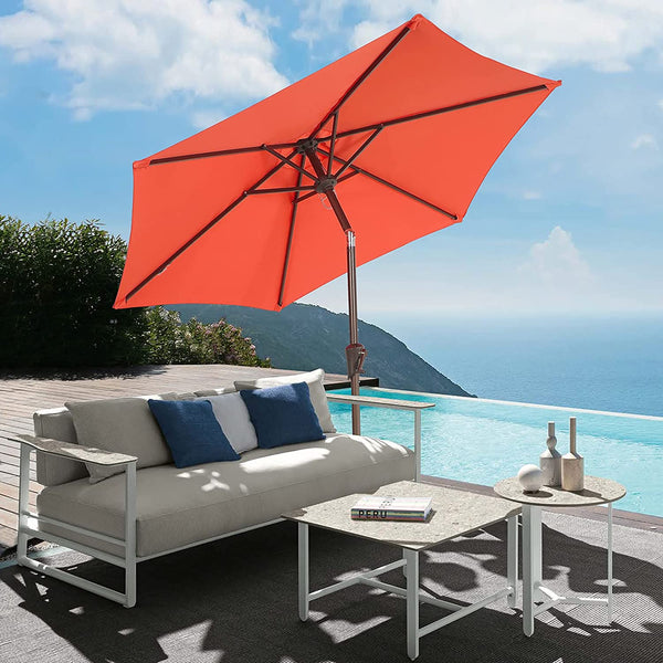 7.5ft Patio Umbrella Outdoor Table Market Umbrella with Push Button Tilt/Crank