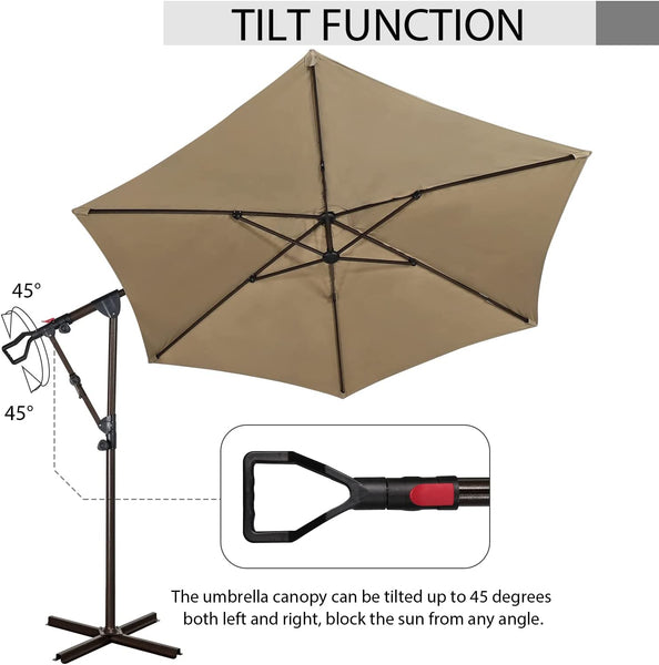 10ft Outdoor Cantilever Aluminum Umbrella
