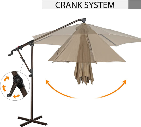 10ft Outdoor Cantilever Aluminum Umbrella