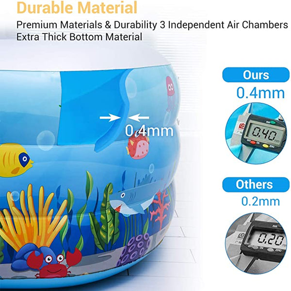 120"x 73"x 24" Inflatable Swimming Pool for Adult, Kids