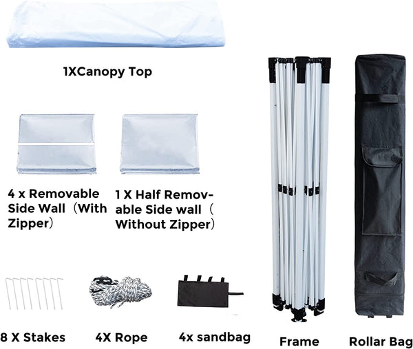 10' x 10' Pop Up Sidewall Canopy Tent - 5 pieces of sidewall with Rolling Storage Bag