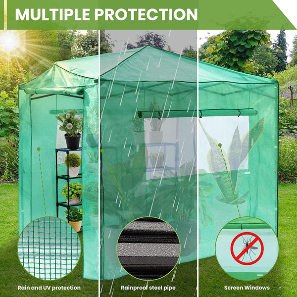 8'x 6' Portable Walk-in Instant Pop up Greenhouse