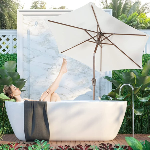 7.5ft Patio Umbrella Outdoor Table Market Umbrella with Push Button Tilt/Crank