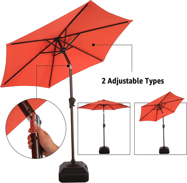 7.5ft Patio Umbrella Outdoor Table Market Umbrella with Push Button Tilt/Crank