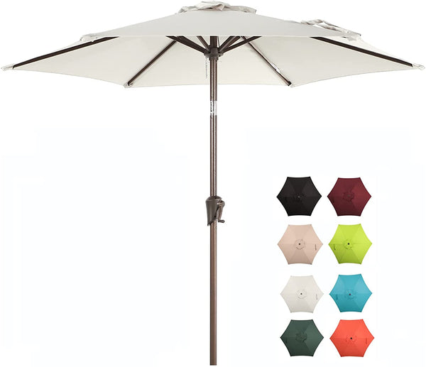 7.5ft Patio Umbrella Outdoor Table Market Umbrella with Push Button Tilt/Crank