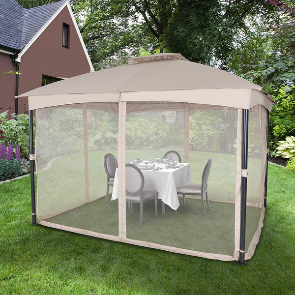 10x12 Outdoor Gazebo for Patios Canopy with Mosquito Netting for Lawn Garden Backyard