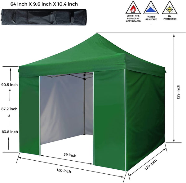 10' x 10' Pop Up Sidewall Canopy Tent - 5 pieces of sidewall with Rolling Storage Bag