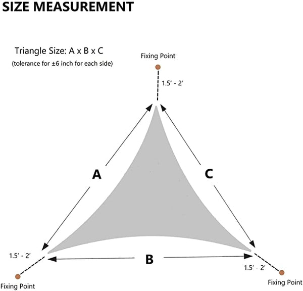 Sun Shade Sail Triangle UV Block Canopy for Patio Backyard Lawn Garden,12' x 12' x 12',Sand