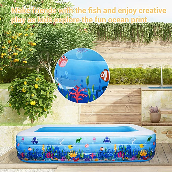 120"x 73"x 24" Inflatable Swimming Pool for Adult, Kids