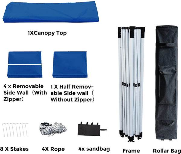 10' x 10' Pop Up Sidewall Canopy Tent - 5 pieces of sidewall with Rolling Storage Bag