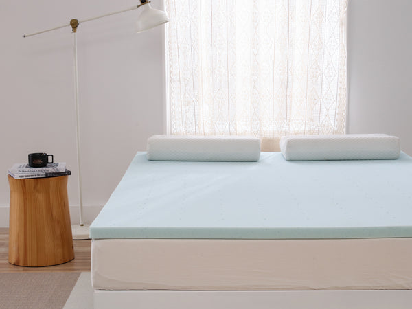Mydepot Gel Memory Foam Mattress Topper 1.5 Inch Blue