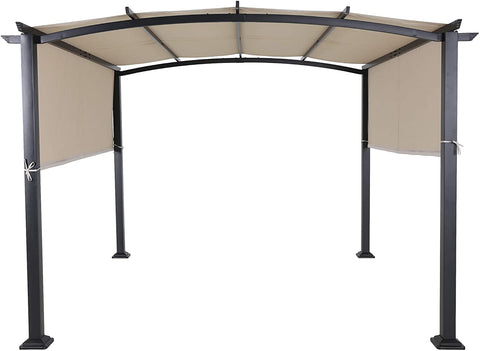 10' x 10' Steel Arched Pergola with Adjustable and Removable Canopy