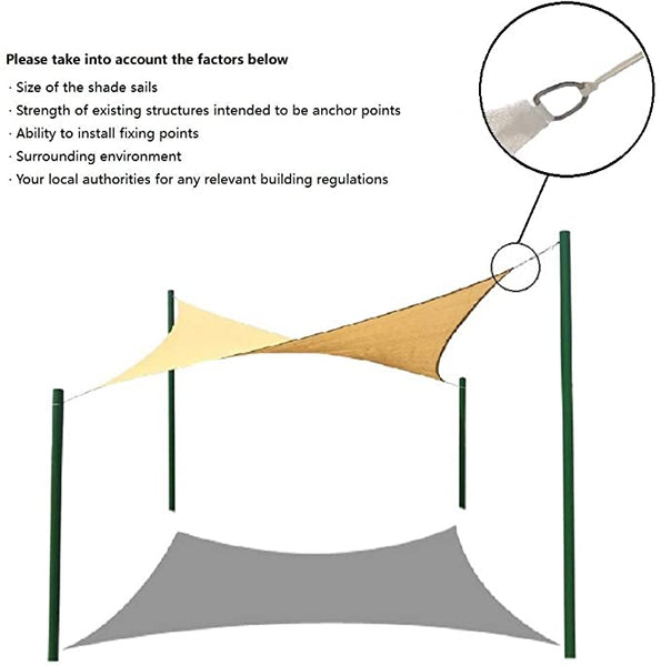 16' x 20' Sun Shade Sail Rectangle Canopy, UV Block Awning Durable for Outdoor Patio Carport Garden Backyard Balcony, Blue