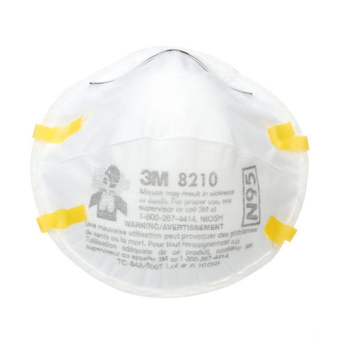 3M 8210 Series Disposable Mask Respirator, N95 Filter Class, NIOSH - 20 Pack