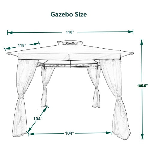 Closeout , Does not support Dropshipping,Outdoor Terrace Garden Gazebo Tent