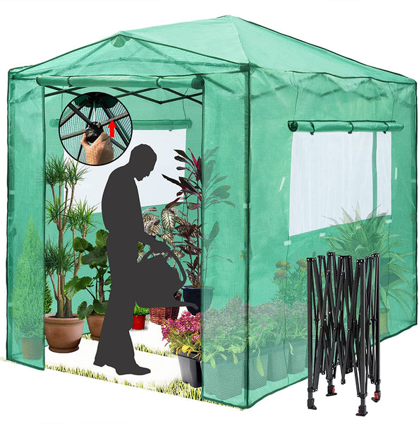 8'x 6' Portable Walk-in Instant Pop up Greenhouse