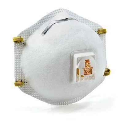 3M 54343 Molded Cup Particulate Respirator Mask, Standard, N95 Filter Class, NIOSH Approved 10 Pack