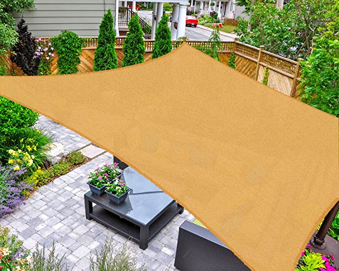 16' x 20' Rectangular Sun Shade Sail UV Block Canopy for Outdoor,Sand