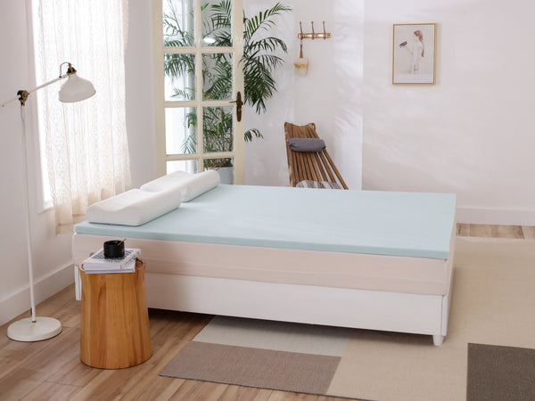 Mydepot Gel Memory Foam Mattress Topper 1.5 Inch Blue
