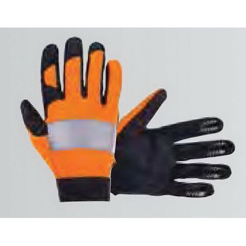 SAS 6363 Reflective Gloves Black/Orange Spandex, High-Visibility - Large