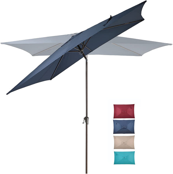 6.6 x 9.8ft Rectangular Patio Umbrella with Push Button Tilt/Crank