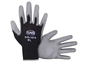 SAS PawZ Black Coated Nylon Gloves - 5 Sizes Small-XL