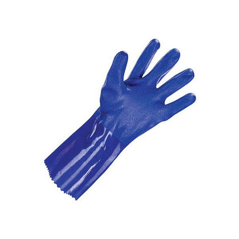 SAS Safety 6552/6553/6554 Dipped Chemical Resistant PVC Gloves, Blue - 3 Sizes Available