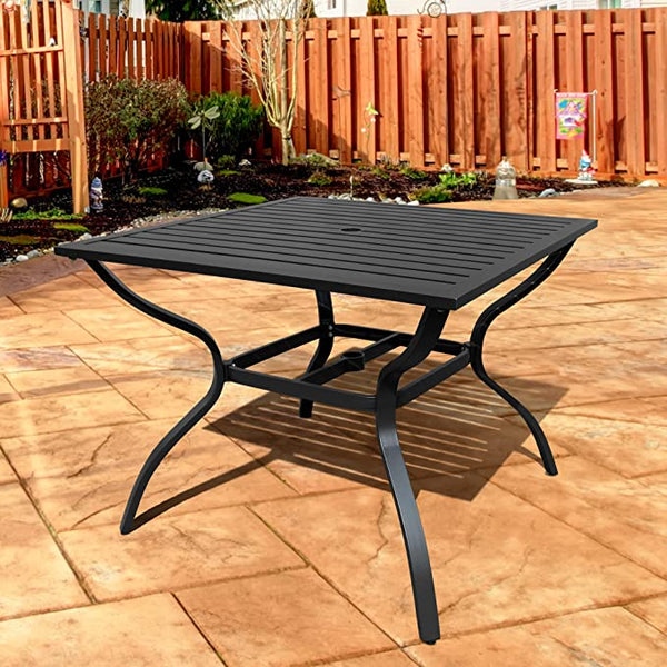 Square Aluminum Outdoor Dining Table for Lawn Backyard Garden