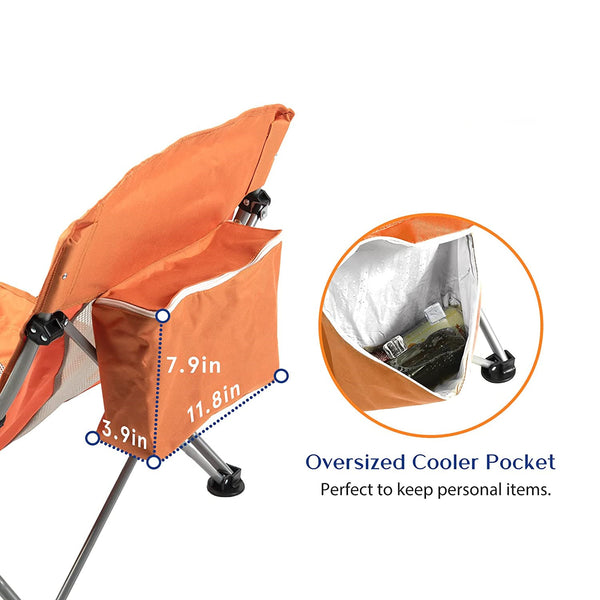 Outdoor Beach Chair Low Profile Mesh Back Folding Chair, 2 Pack, Blue