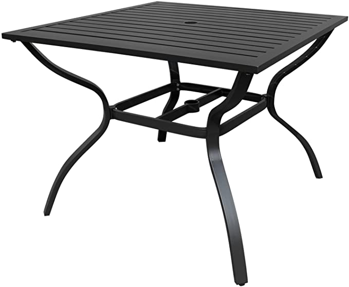 Square Aluminum Outdoor Dining Table for Lawn Backyard Garden