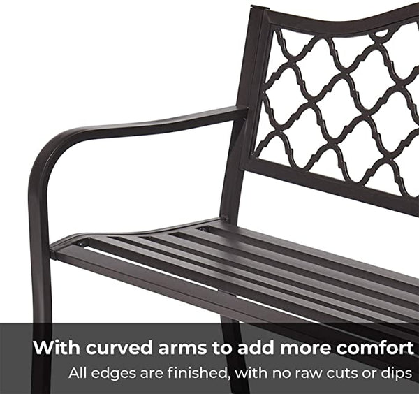 50" Outdoor Patio Bench Patio Furniture Chair for Porch Park Garden