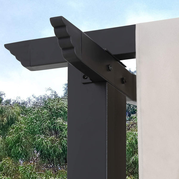 10' x 10' Steel Arched Pergola with Adjustable and Removable Canopy