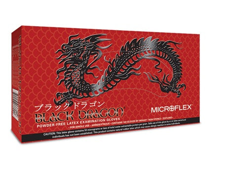 Microflex Black Dragon BD-1001-PF 6mil Powder-Free Latex Gloves, Small 100ct - For Your Safety USA