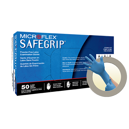 Microflex Safegrip SG-375-M Disposable Powder Free Latex Gloves - MEDIUM - Thick 11mil - For Your Safety USA